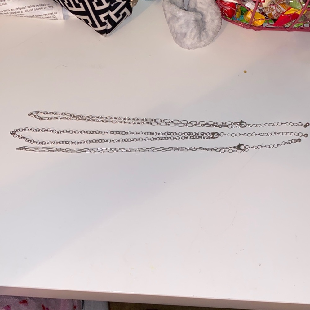 A New Day Plated Cable Box and Paperclip Chain Necklace Set 3pc Silver